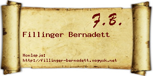 Fillinger Bernadett névjegykártya