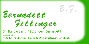 bernadett fillinger business card